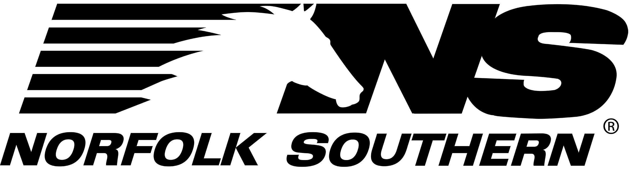 NS Logo - Soaring Name Under (Black)