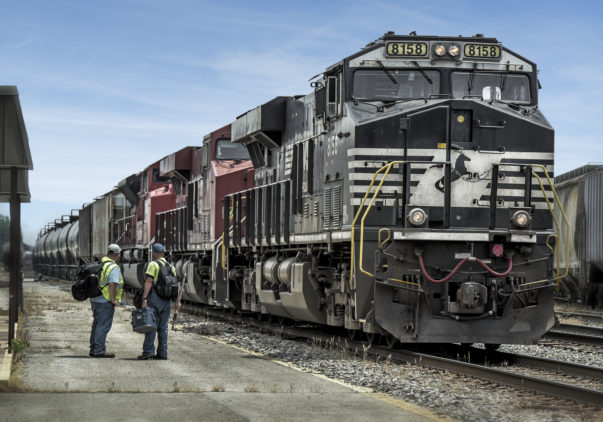 Norfolk Southern Conductor and Engineer with Train