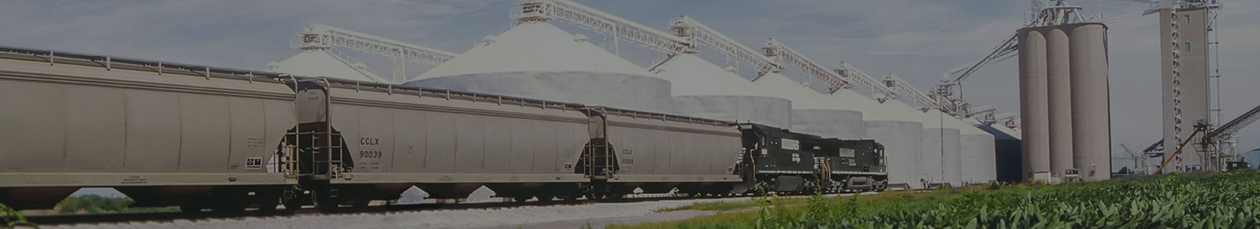 Norfolk Southern train and silos